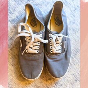 Vans Charcoal Canvas Sneakers with White Laces